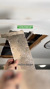 15K views · 143 reactions | Fix a Water Damaged Ceiling & Stop a Water Leak #homerepair | Everyday Home Repairs | Facebook