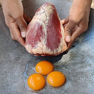 6.3K views | Yummy Cooking Cow Heart Fried Egg Recipe | MAMA Chef | Facebook