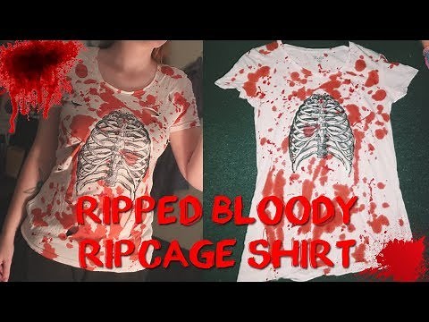 Halloween DIY: Ripped Bloody Ripcage Shirt!