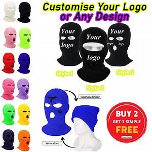 Custom Balaclava/ski Mask - Various Colours - Embroidered 3 Hole Ski Mask - Knitted Balaclava - Personalized Ski Mask-custom Text Embroidery - Etsy