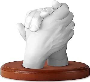 Luna Bean Round Wood Base - Hand Casting Sculpture Base Hand Casting Kit - 6" Round Solid Wood Keepsake Display with a Semi-Gloss Finish