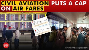 2.2K views | The centre ordered all airlines to strictly adhere to newly prescribed fare caps. Airfares on several domestic routes have surged dramatically amidst mass flight cancellations by #IndiGo since Dec 2. Hyderabad, Delhi, Mumbai, and Chennai routes saw fares spike 5–10 times above normal, with short-duration tickets also hitting unprecedented prices. | The New Indian Express | Facebook