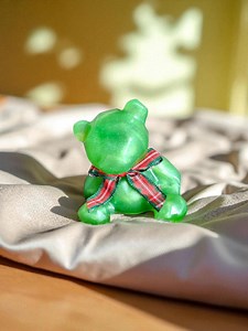 Handmade 3D Resin Teddy Bear Ornament: Green Home Decor - Etsy Australia