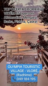 OLYMPIA TOURISTIC VILLAGE - VLORË (Radhime)📣 Oferta vlen nga data 01.07 deri me 31.07.2023 2| net e 3| dite - 110€ për person 3| net e 4| dite - 165€ për person 4| net e 5| dite - 220€ për person 5| net e 6| dite - 275€ për person / Oferta përfshin :Akomodimi në Villa me HB, (mëngjesi , Darka, pishina dhe qadrat ne plazh, parkigu nentoksor)! -65€ nata për person me HB - akomodimi në Hotelin e ri për këtë periudhe Check in : 14:00 Check out : 10:00 Femijet : 0-3,99 vjeq gratis, 4-11 vjeq -50% te