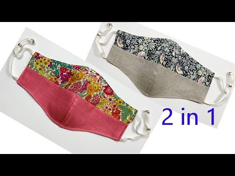 2in1, 2 Tone Style Pattern Mask | Face Mask Sewing Tutorial | Anyone Can Make This Mask | Mascarilla