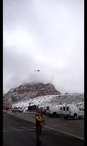 Red Rock Rescue! LVMPD Search & Rescue officers successfully airlifted three stranded hikers out of Ice Box Canyon yesterday afternoon. The hikers were not prepared for bad weather and found themselves snowed in, eventually calling 911 for help. It took three separate flights of the rescue chopper to retrieve the young hikers. This video clip shows the end of one of those flights. Learn more about the incident in this story from KTNV-TV: http://www.jrn.com/ktnv/news/3-hikers-stranded-in-Red-Rock