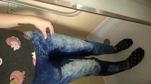 Me and girlfriend wetting our pants in shower