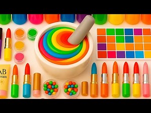 Satisfying Slime ASMR Video | DIY Mixing Eyeshadow Glitter Lipstick Into Slime ASMR Slime Relax