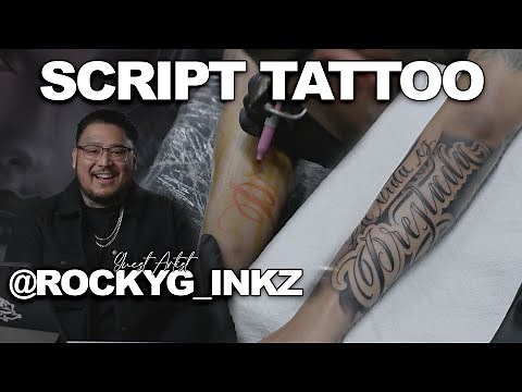 HOW TO TATTOO : freehand SCRIPT WRITING ! By rockyg_inkz