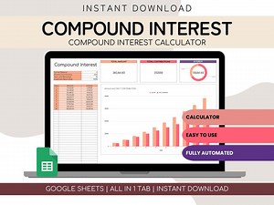 Compound Interest Calculator Google Sheets | Financial Calculator Spreadsheet | Digital Investment Tracker | Personal Finance Calculator - Etsy UK