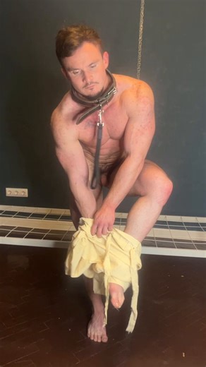 Prisoner-327 from my collection. Private BDSM game. Ask me about full vids with Farr naked whipping and training as slave
