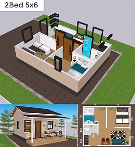8.3K views · 126 reactions | Small House Design 5x6 Meter 2 Beds SamHousePlans.com #housedesign #Homedesign | Sam Architect | Facebook