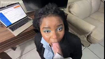 Ebony Secretary Wants a Promotion so Her Boss Fucked Her Through a Tiny Hole in Her Skirt