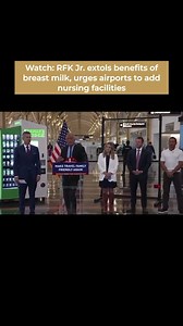 Health and Human Services Director Robert F. Kennedy Jr. praised the benefits of breast milk Monday as he and Transportation Secretary Sean Duffy urged airports to expand and improve facilities for nursing mothers. “All of the ingenuity of corporate America, all the resources, all the resourcefulness, has not produced an infant formula that is superior in nutrition and all the qualities that we want to the infant formula that God made, which is the infant formula in a mother’s breast,” he said.
