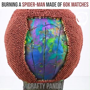 Burning a spider-man made of 60k matches Partner: Just Perfect: youtube.com/channel/UCZ-JEInNJwN1-sLDbCflNNQ/featured | Bored Panda Art