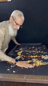 12K views · 885 reactions | Allah Arabic Calligraphy With Golden/Silver Leaves 六‍❤️ #art #painting #calligraphy #reelsfbシ | Rabiya Alvi | Facebook