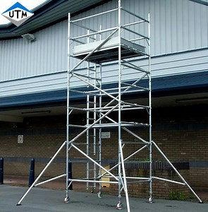 [Hot Item] Professional Portable Mobile Rolling Scaffold Aluminum Tower Movable Scaffolding with Wheel