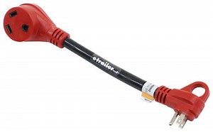 Mighty Cord RV Power Cord Adapter - 30 Amp Female to 15 Amp Male - 12" Long Mighty Cord RV Plug Adap