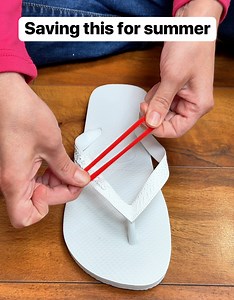 2.2M views · 7.5K reactions | Cute flip flop diy Liz uses colorful baby hair ties to upgrade her plain flips flops in seconds. Pick the colors you love for a perfect summer look. This original video was produced by Network Media LLC, Wonder and Raw, and Liz & Jeff. #summerlooks #flipflops #colorful #sandals | Crafts Hacks and Laughs | Facebook