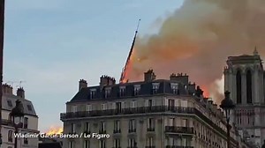 Notre-Dame: Moment Paris cathedral's spire COLLAPSES