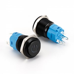 [Hot Item] 19mm Illuminated Metal Push Button Switch 12V DC with Custom Laser Etched Logo or Symbols Anti-Vandal Switch