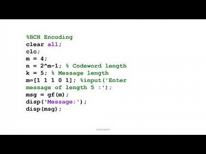 Matlab simulation of BCH code and decode