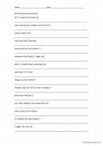 Jumbled Sentences
