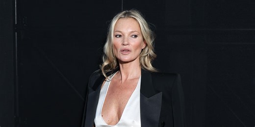 Kate Moss Brings Back The Smoking Jacket At Paris Fashion Week