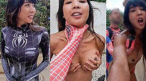 Public Risky Sex in Spider-Man Costumes