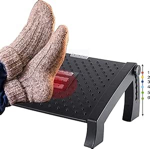 Foot Rest Under Desk for Office Use, Height Adjustable Foot Rest with Massage Surface, Ergonomic Foot Stool for Desk. (Black)