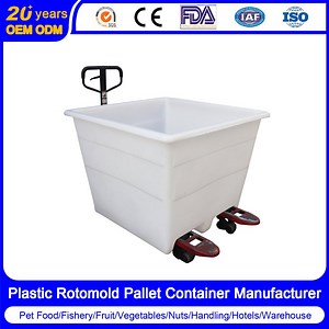 [Hot Item] 800L Space-Saving Rotomold Plastic Bulk Containment Offal Bin with Fork Lift Holes for Forklift Turnover Transfer