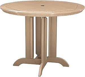 Highwood Adirondack Round Counter Height Dining Table, 48", Tuscan Taupe