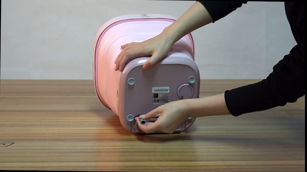 Portable Washing Machine Mini Washer with Drain Basket, Foldable Small Washer for Underwear, Socks, Baby Clothes, Towels, Delicate Items (Pink)