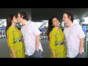 Shriya Saran Kisses Hubby, Gives Romantic Poses At Airport