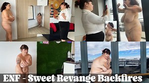 ENF revenge backfires- receptionist Roxanne Miller mocks former bully OliviaBBW and embarrasses her being naked and locks her outside and then is made to get fully naked, made fun of and locked outdoors too, huge boobs, bbw, shy 4K | Clips4sale