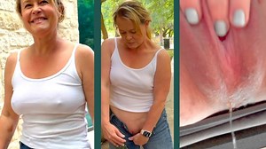 Flashed my Clit and Tits in Public, then Masturbated and Squirted on the Floor