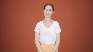 Woman winking at camera.