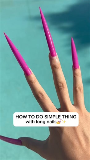 How to do simple things with long nails 💅💗✨ shade: Violet Vanity gel polish exclusively at @sallybeauty - #longnails #longnailsdontcare #gelsnails #nails #softgelextensions #nailextensions #meme #nailmeme #longnails #nails #nailsofinstagram #nailsoftheday #relatablememes #nailmemes #meme #memes #memedaily #dankmeme #funnymemes #memesquad #memepage #memer #underliningmemes #memelife #memesforlife #beautymemes #girlmemes #comedy #memester #nailboo | Nailboo