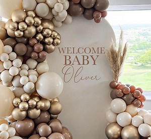 Gender Reveal Balloon Arch Sticker Decal | Baby Shower Decoration | Balloon Wall Custom Text | Personalized Last Name Baby Name Wall Sticker - Etsy