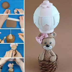 Fondant hot air balloon cake topper  | Alex Mazur - online cake decorating courses | Facebook