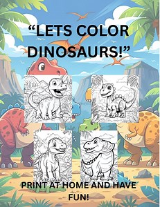 Printable Dinosaur Pages - Etsy