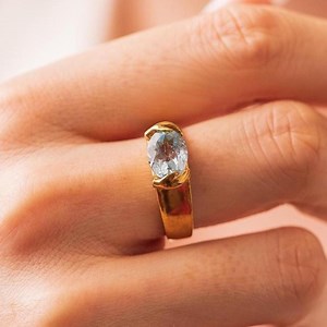 Handmade Blue Topaz Ring: 24K Gold Over Sterling Silver - Etsy