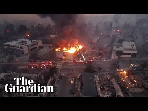 Drone footage shows scope of devastation from fire in Altadena neighborhood of LA