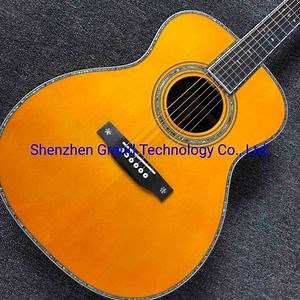 [Hot Item] Custom Real Abalone Binding Solid Spruce Top Om 40 Inch 42 Style Acoustic Guitar