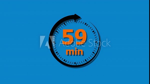 A bold “59min” text representing a 59-minute countdown or duration. Ideal for video overlays, study sessions, workouts, webinars, or any content requiring a precise, attention-grabbing timer.