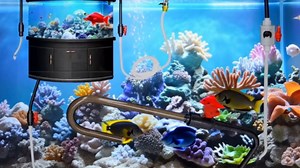 Aquarium Water Filler, Wall Mounted Automatic Top Off Water Refiller Tube, FishCleaner Siphon Water Changer Aquarium Accessories (Curved Hook (Bagged))