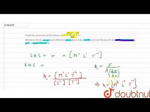 Check the correctness of the relation : `upsilon = (pi P(a^2 - x^2))/(2etaI),` Where`upsilon