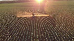 Aerial View Farming Tractor Spraying On Stock Footage Video (100% Royalty-free) 1055183102 | Shutterstock