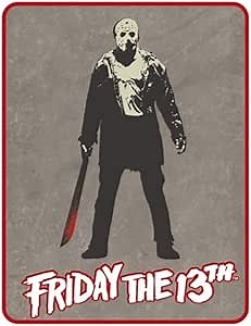 Franco Collectibles Friday The 13th Jason Voorhees Halloween Horror Throw Blanket, Super Soft Cozy Plush Bedding, 46" x 60", (Officially Licensed Product)