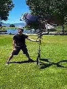 Gardnerville metal artist Logan Peterson shows off his "kinetic wind sculpture", a job he commissioned for a couple in Zephyr Heights Tahoe. In January he will show case his art at the Arizona Fine Art Expo. His work can be viewed on Facebook at Peterson.Metal.Art | The Record-Courier